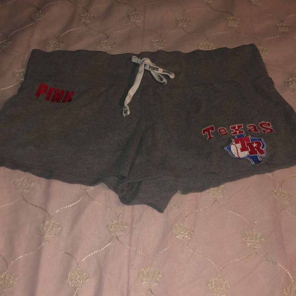 VS pink shorts texas rangers